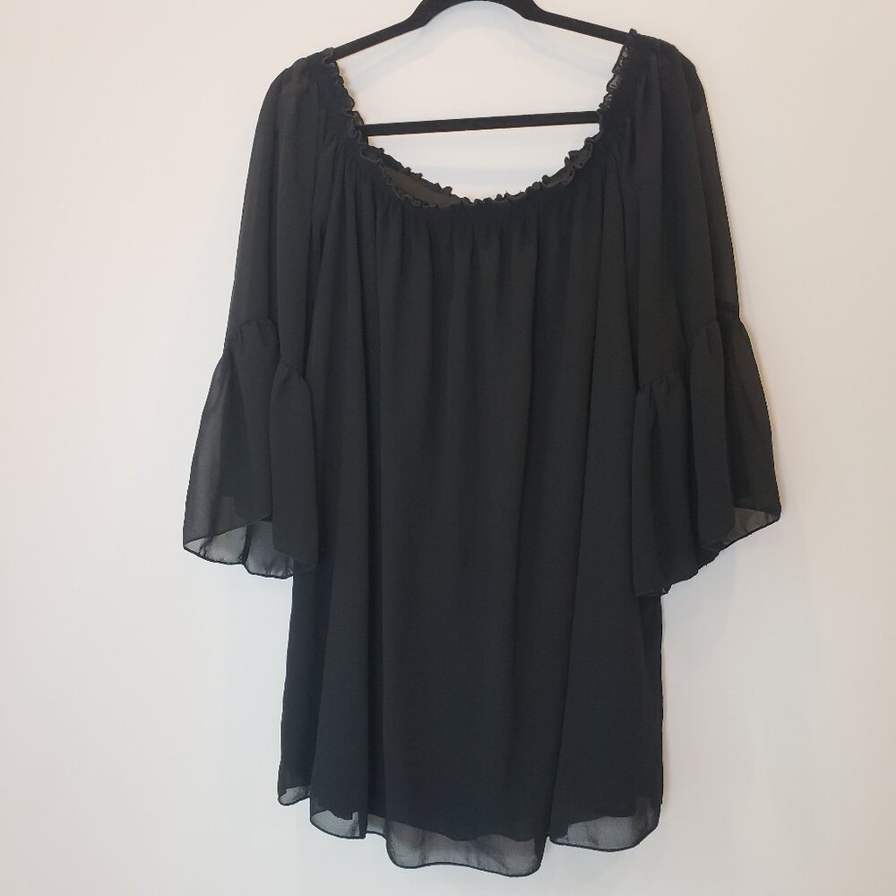 Zanzea Off the Shoulder Chiffon Ruffle Sleeve Blouse Sundress Coverup XXXL